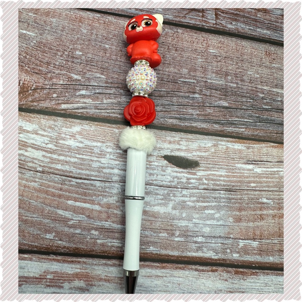 Disney Turning Red Doorables Handmade Beaded Pen NEW